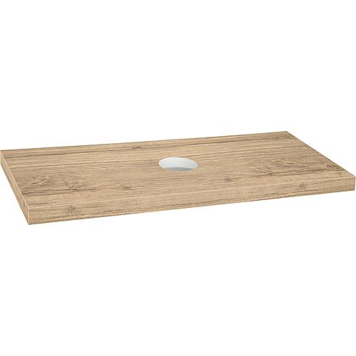 Counter top Blata, knotty oak, with hole for washbasin, with fixing, 1200x56x510 mm