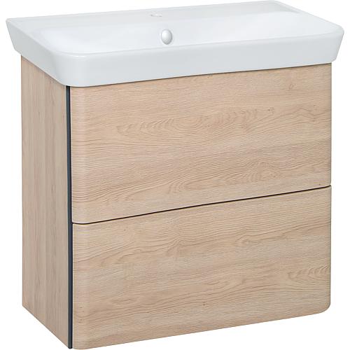 Washbasin base cabinet SURI2 with ceramic washbasin, width 650 mm Standard 2