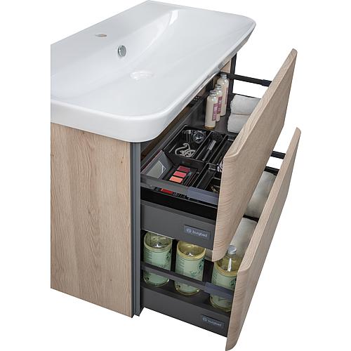 Washbasin base cabinet SURI2 with ceramic washbasin, width 1000 mm Anwendung 2