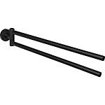 Towel hook Eldrid nero, two-arm, brass, black