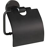 Toilet paper holder Eldrid Nero, with cover