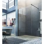 Liri Nero walk-in shower enclosure, 1 side panel with stabilising rod