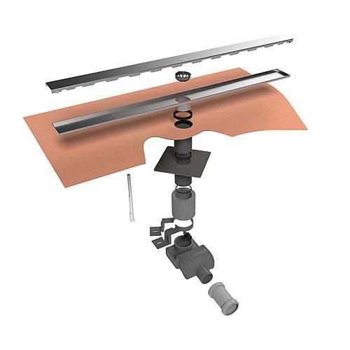 Duschrinne Water-stop Zero, Inkl. Edelstahlabdeckung, L=700mm