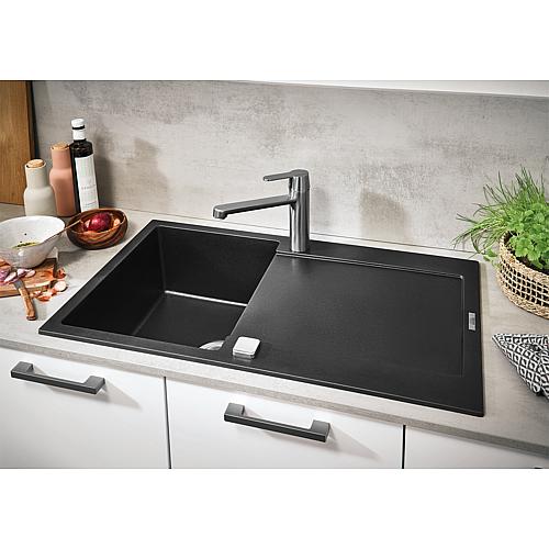 Quartz composite sink K500, with draining board Anwendung 1