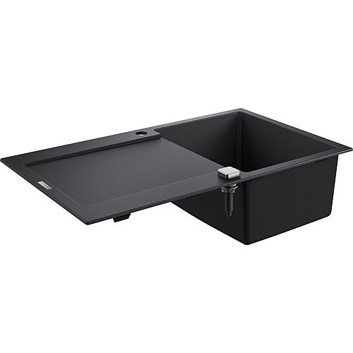 Quartz composite sink K500, with draining board Standard 1