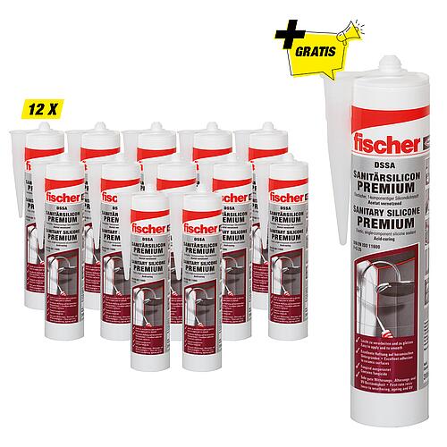 Fischer-Aktions-Set best. aus 12 x 93 008 96+ Gratis 1x 93 008 96 Sanitärsilikon