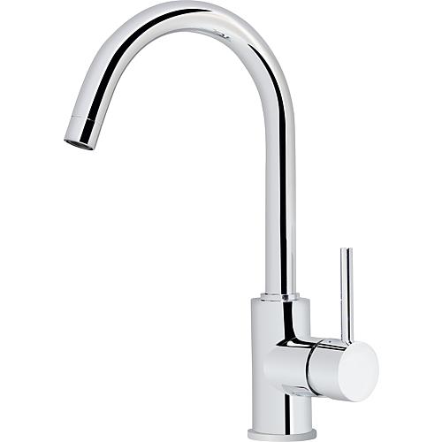 Mitigeur d'évier Salsa Compact basse presson bec pivotant saillie 182 mm chromé