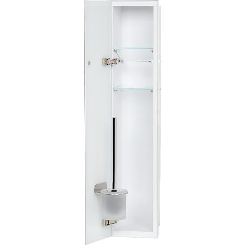 Niche murale WC Zero 1 porte blanche en verre lxh: 180x825 mm butée gauche intérieur blanc