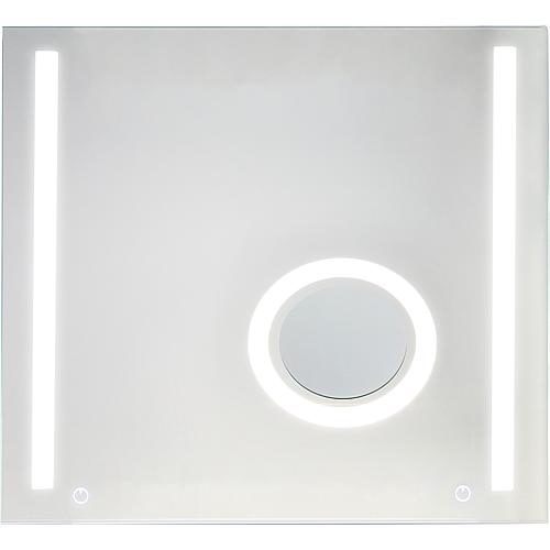 Miroir LED Earline 2 interrupteurs tactiles à intensité variable, 800x800 mm, 11,5W