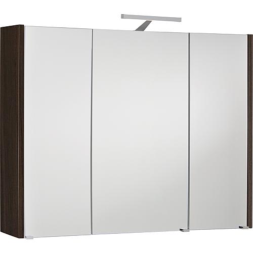 Mirrored cabinet with lighting, beaver oak, 3 doors, 950x750x188 mm