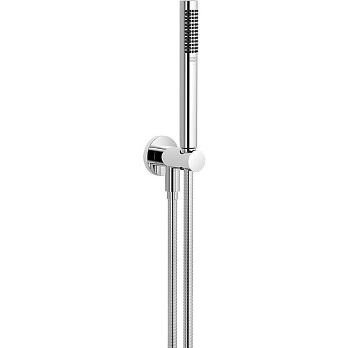 Handheld shower rod round, with wall connection elbow and shower holder Standard 1