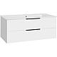 Base cabinet + ceramic washbasin LOSSA, high-gloss white, 2 drawers, width 1210 mm