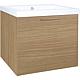 Base cabinet + washbasin EKRY in cast mineral composite, 1 drawer, natural oak, 610x550x510 mm