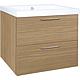 Washbasin base cabinet with washbasin made of cast mineral composite, with 2 front drawers Standard 7