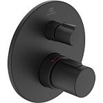 Flush-mounted bath thermostat Ideal Standard Ceratherm C100 black matt round