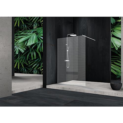 Mallero walk-in shower enclosure, 1 side panel with stabilising rod Standard 1