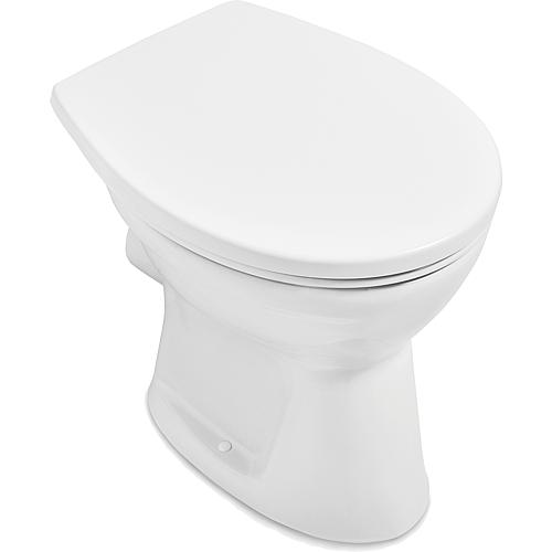 Newo pedestal wash-out toilet, rimless, horizontal outlet Standard 1