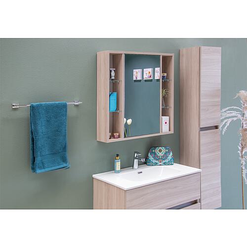 Mirrored cabinet Lucky with open side panels with E-box