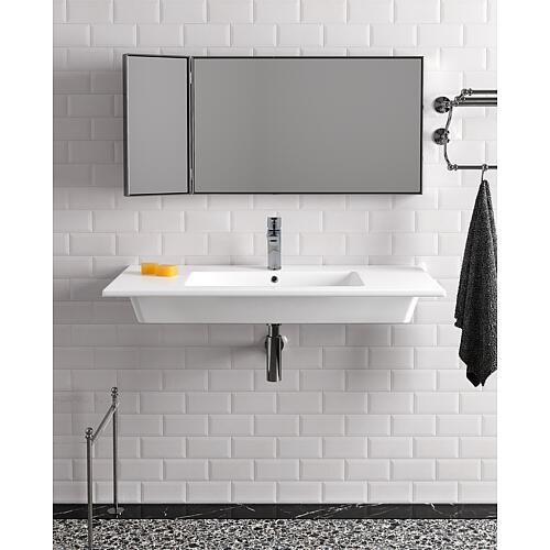 Vasque Lipuda lxhxp : 610x150x460 mm 1 trou robinet céramique blanc