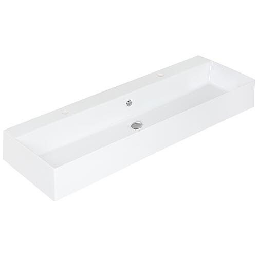 Vasque Elayla BxHxT:1210x150x460mm avec 2 lavabos 2 trous robinet