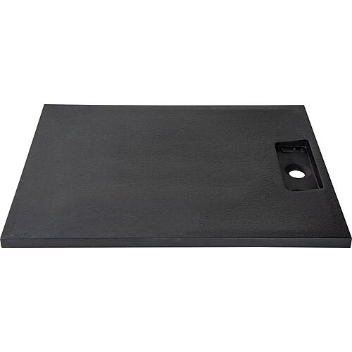 Shower tray Lendou 1200x35x900 mm with stone structure, mineral composite black matt drain 52 mm
