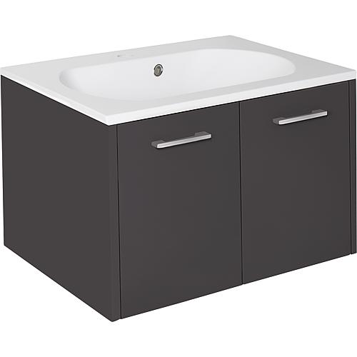 Washbasin base cabinet Eni with washbasin made of cast mineral composite, 600 mm width Standard 2