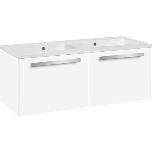 Base cabinet + washbasin EBLI in cast mineral composite, matt white, 2 drawers, 1210x494x510 mm