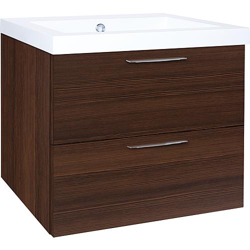 Washbasin base cabinet with washbasin made of cast mineral composite, with 2 front drawers Standard 6