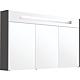 Mirror cabinet w. illum. trim, high-gloss anthracite, 3 doors, 1200x750x188 mm