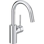 Basin mixer Kludi Bozz 165 mm projection, without pop-up waste, chrome