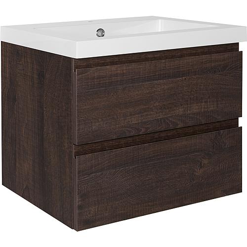 Meuble sous-vasque Elai avec vasque en fonte minérale, largeur 610 mm Standard 2