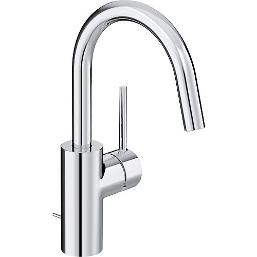 Basin mixer Kludi Bozz 165 mm projection, with pop-up waste, chrome