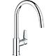 Sink mixer Grohe BauEdge with pull-out spout, side actuation,
swivel spout projection 215 mm chrome
 Standard 1