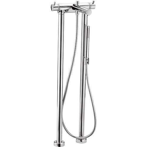 Thermostat bath mixer set Kos, floor-standing, with handheld rod shower Standard 1