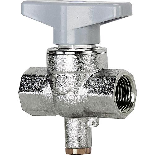 Ball valve, IT x IT, with butterfly handle and sensor connection