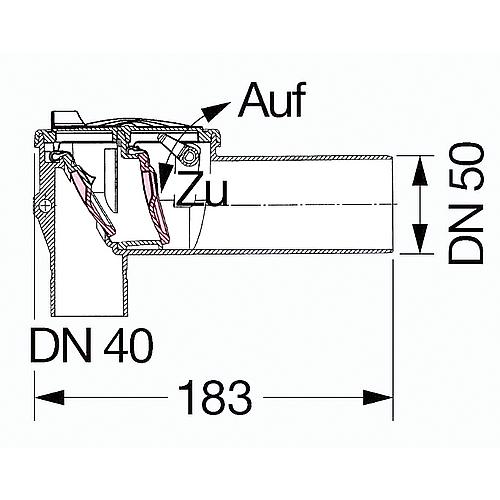 clapet anti-retour Staufix pour siphon de vasque et d'évier DN 50 Standard 2