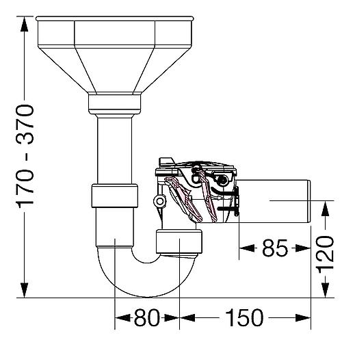 Backwater valves Staufix, funnel siphon DN 50 Standard 2