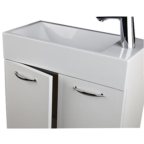 Washbasin base cabinet 
With washbasin made of mineral composite Anwendung 6