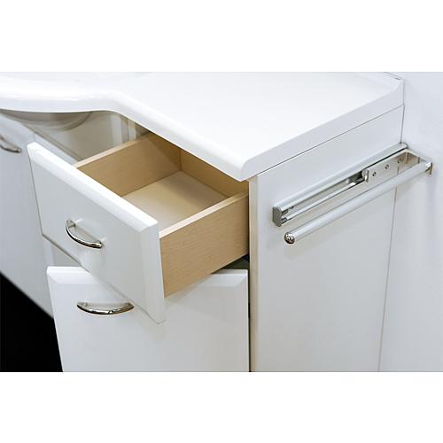 Base cabinet + cast mineral washbasin EMUNA, white decor, 4 doors, 1 drawer, 1200x670x330/500