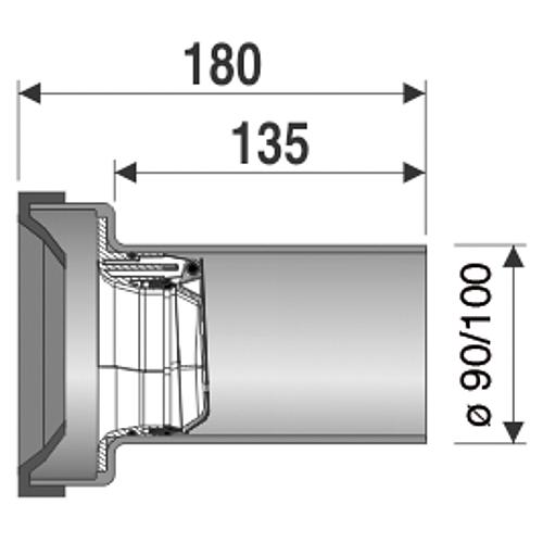 PE-WC-Anschlussstutzen gerade  mit Rattensperre Standard 2