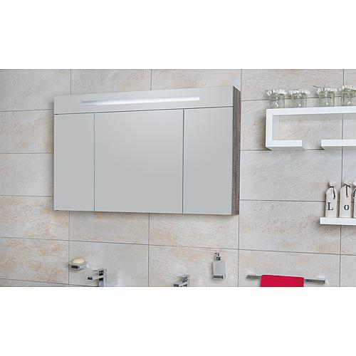 Mirror cabinet with LED-illuminated trim, width 1200 mm Anwendung 10