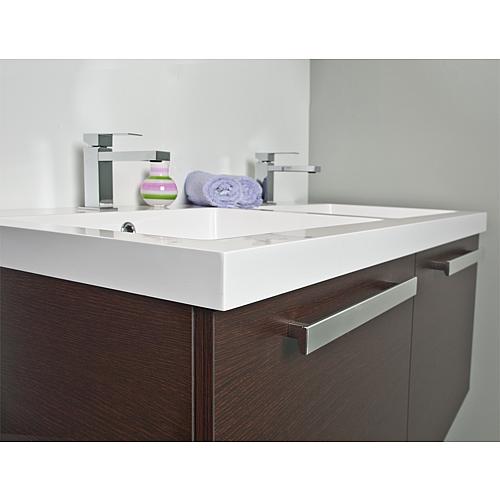 Base cabinet + washbasin EBLI in cast mineral composite, dark oak, 2 drawers, 1210x494x510 mm