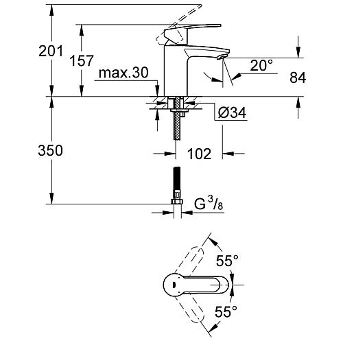 Eurostyle Cosmopolitan washbasin mixer Standard 2