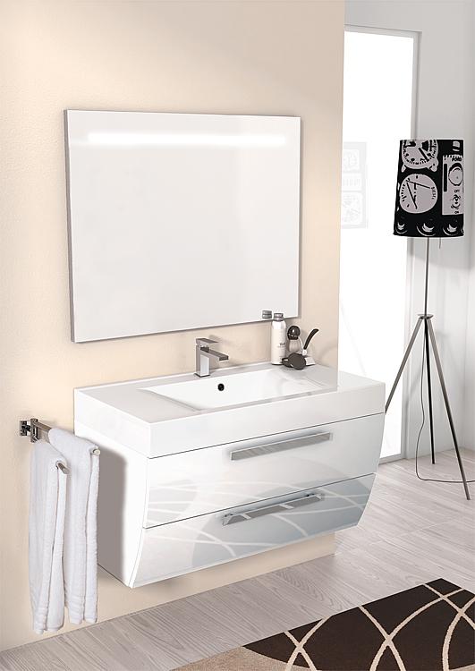 Enna Bathroom Furniture Set Mab Series White High Gloss Width 900 Mm
