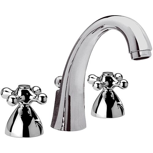 Retro 3-hole washbasin mixer, tall design Standard 1