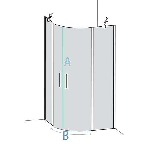 Profilé B avec rebord
pour l‘étanchéité au niveau du receveur, 1/4 de cercle (courbé) Standard 4
