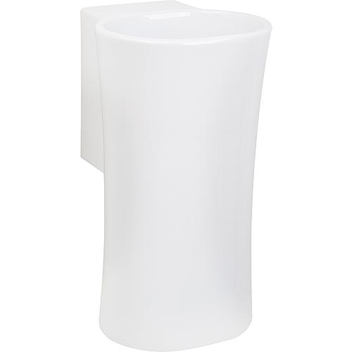 Design-Waschtisch NATIVO BxHxT: 350x620x370 mm ohne Hanhloch Keramik weiß