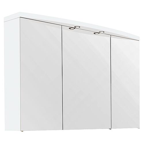 Mirror cabinet with lighting white, 3 doors, 1200x798x340 mm