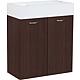 Base cabinet + cast mineral washbasin ENISAR, dark oak, 2 doors, 500x600x250 mm