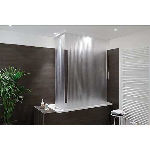 EMAGA design corner shower roller blind set Milky shower roller blind, 100% vinyl 1320x560 mm